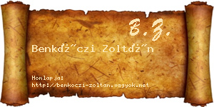 Benkóczi Zoltán névjegykártya