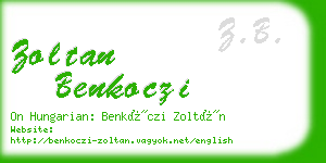 zoltan benkoczi business card